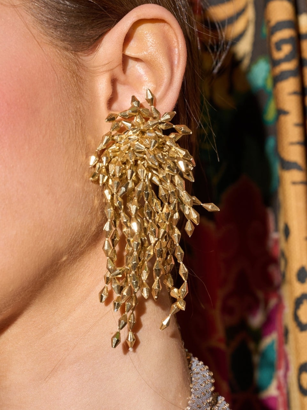 Gold Cascade Statement Earrings - Women Jewelry